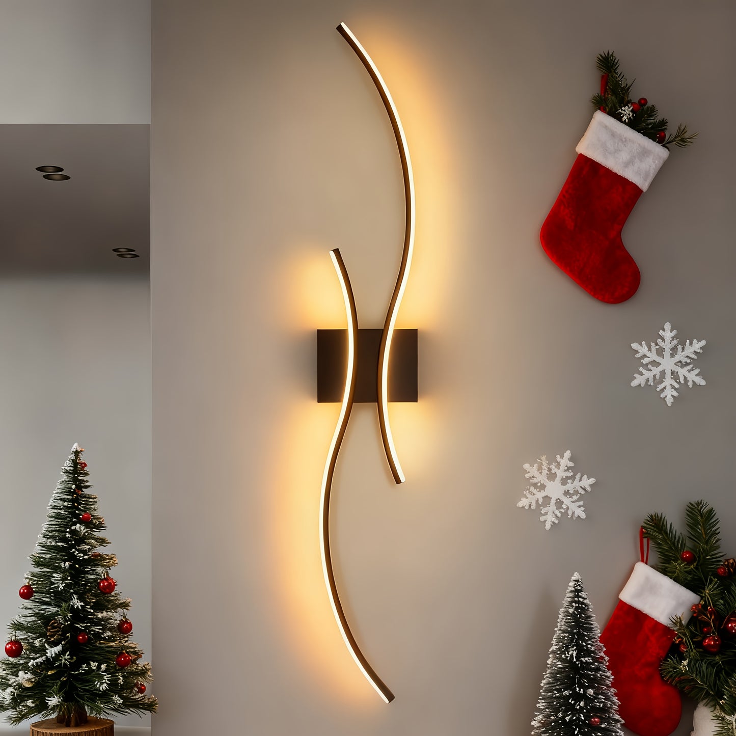 WaveLine Luxe™ – Modern Minimalist LED Wall Light with 3-Color Ambience
