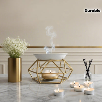 SaharaGlow™ – Turkish-Moroccan Hammered Iron Aromatherapy Candle Diffuser