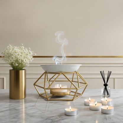 SaharaGlow™ – Turkish-Moroccan Hammered Iron Aromatherapy Candle Diffuser